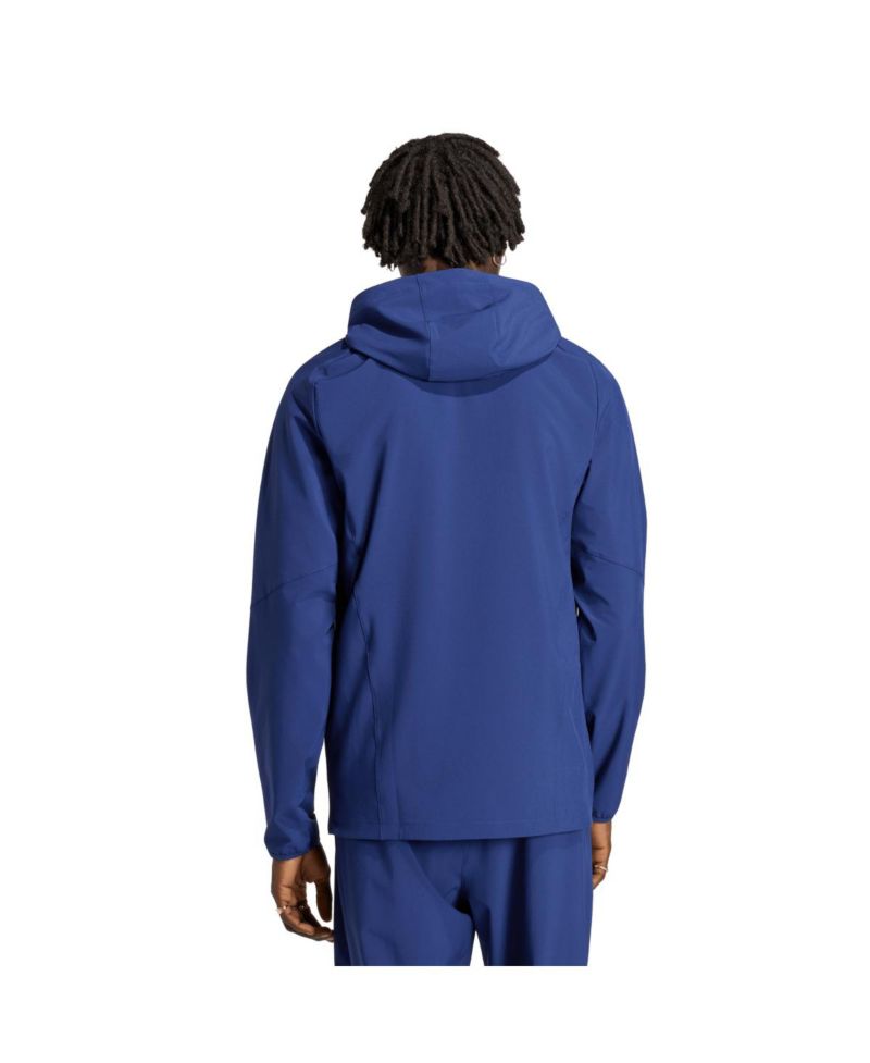 Men's Navy Seattle Sounders FC Tiro Travel Full-Zip Hooded Windbreaker Jacket