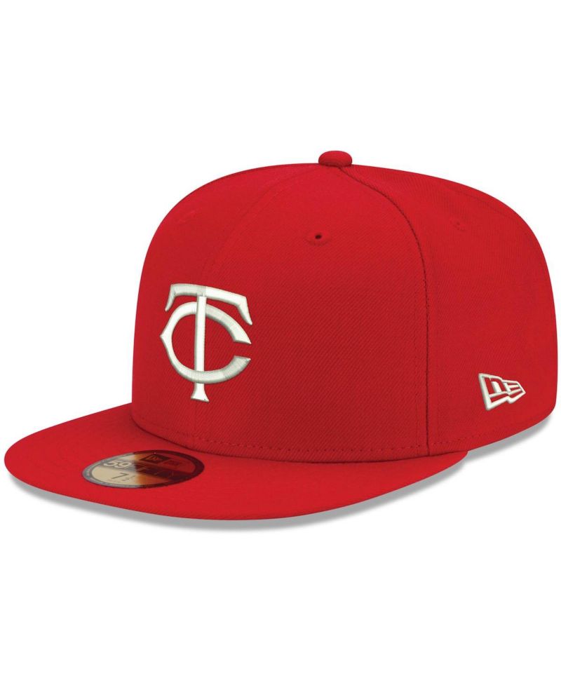 Men's Red Minnesota Twins Logo White 59FIFTY Fitted Hat