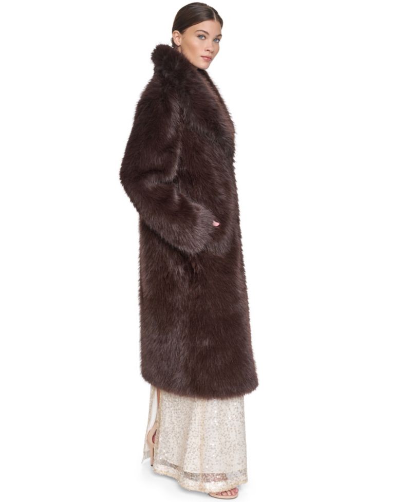 Women's Collared Faux Fur Coat