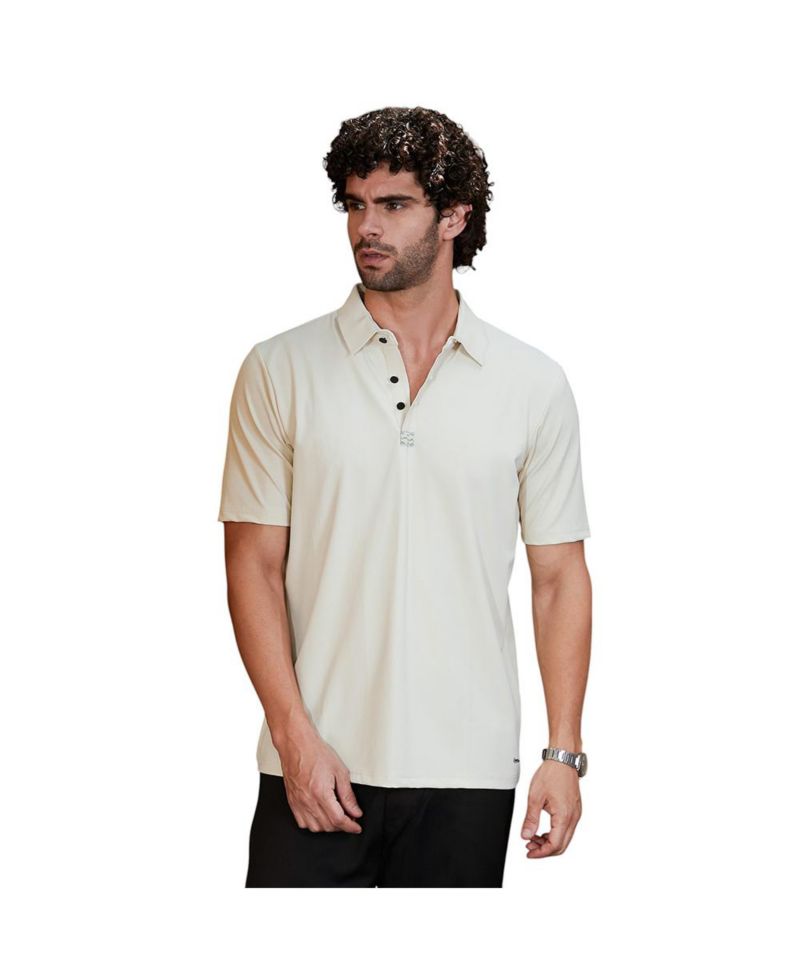 Men's Off-White Seamless Waffle Polo T-Shirt