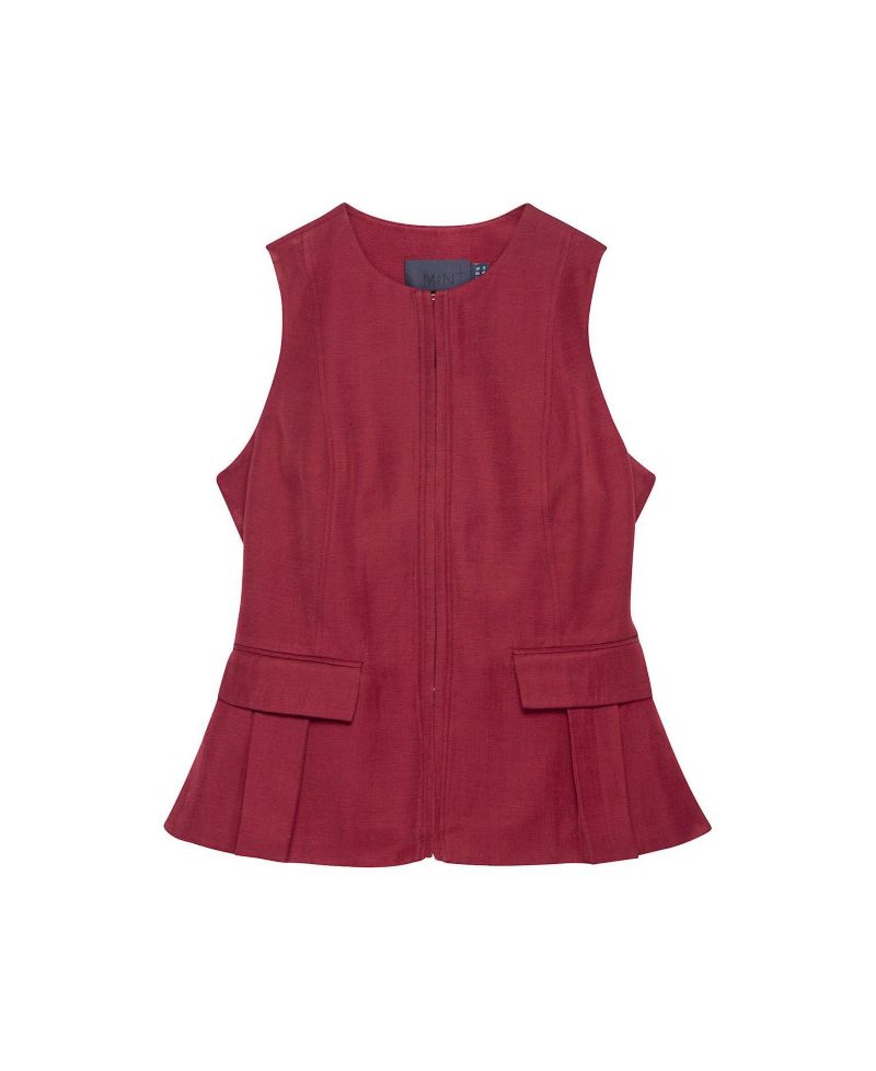 Women's Tailored Tie Back Peplum Vest
