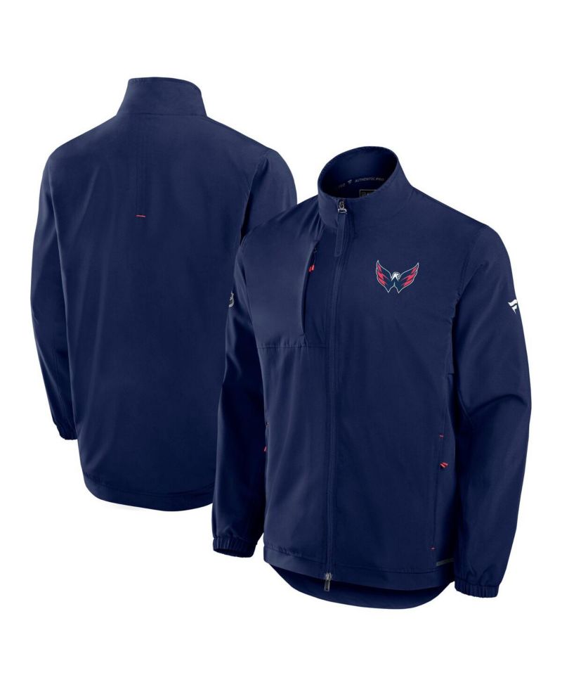 Men's Navy Washington Capitals Authentic Pro Rink Full-Zip Coaches Jacket