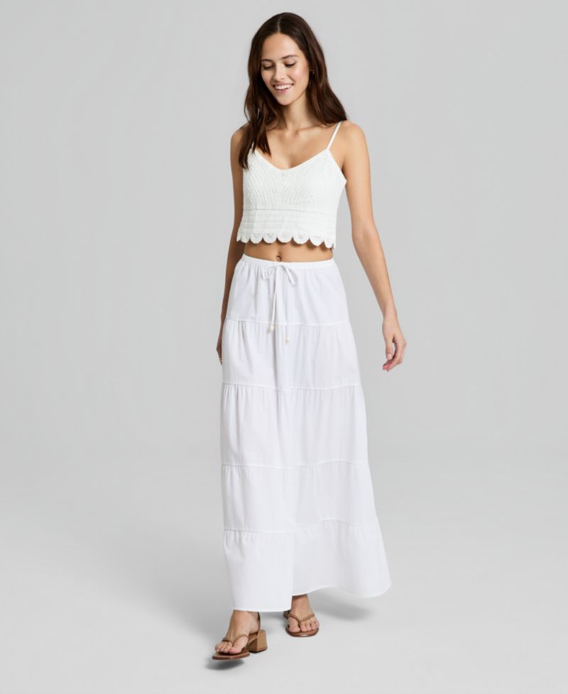 Women's Cotton Crochet Cropped Top