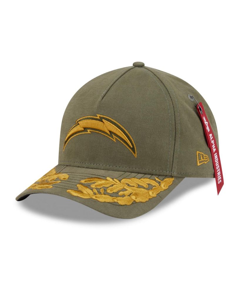 x Alpha Men's Industries Olive Los Angeles Chargers A-Frame 9FORTY Adjustable Hat
