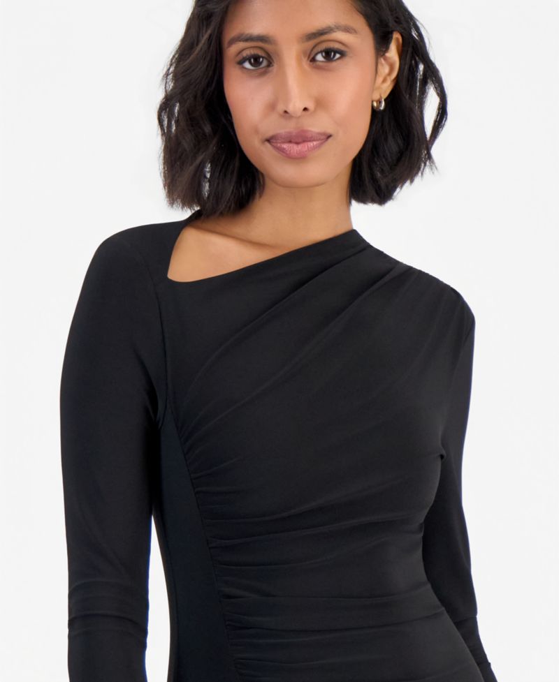 Women's Emerson Long-Sleeve Ruched One-Shoulder Mini Dress