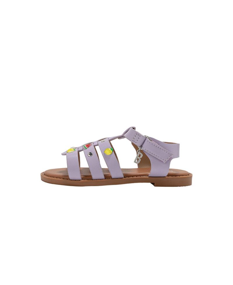 Girls Girl's Fashion Sandals – Comfy Dressy Shoes with Fruit Accents, Studs, and Hanging b Charm