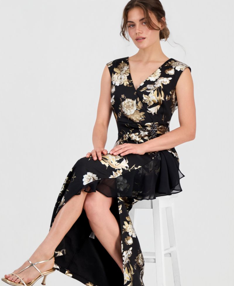 Petite Floral Ruffle Maxi Dress