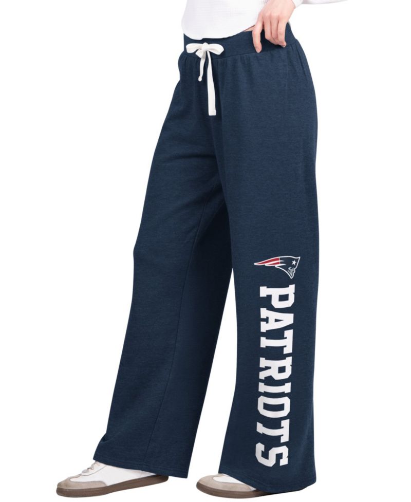 Women's Navy New England Patriots Field Wide Leg Sweatpants