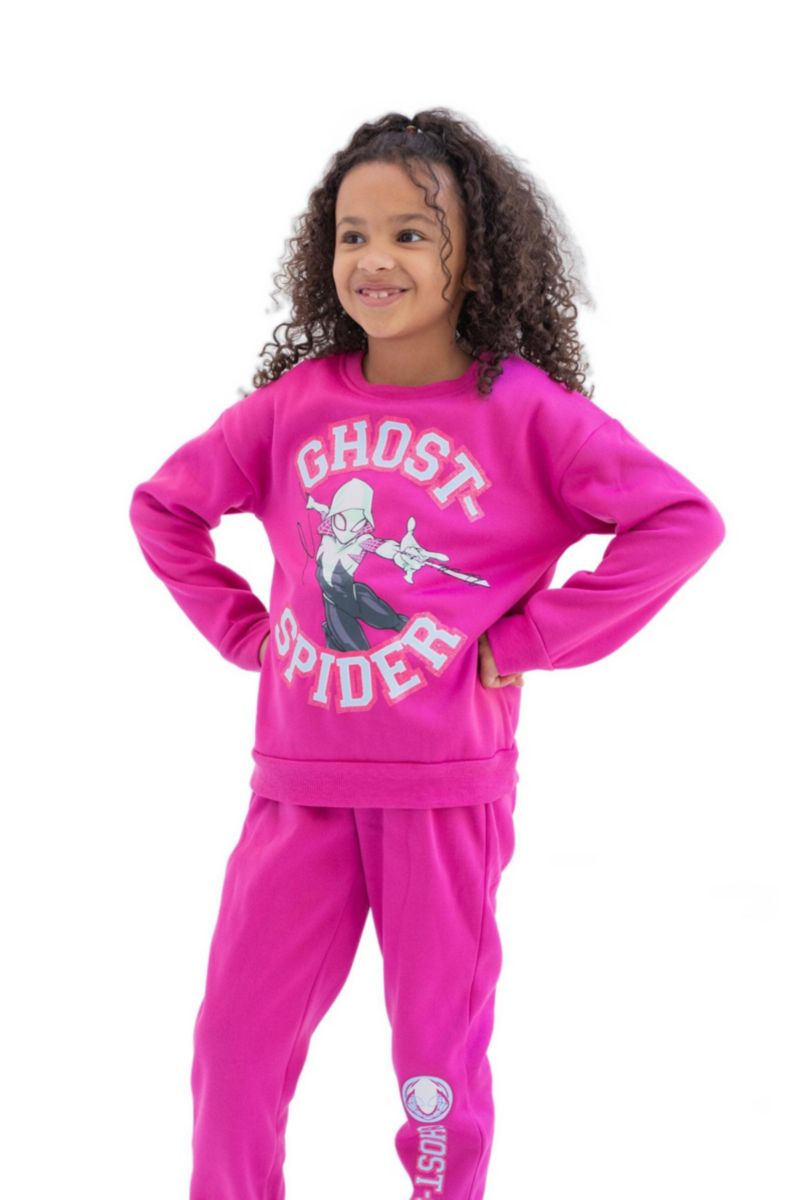 Little Girls Spider-Man (4-6X) Spider Gwen Fleece Sweatshirt and Pants Set