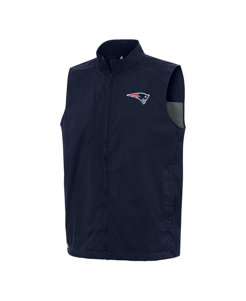 Men's Navy New England Patriots Brisk Full-Zip Vest