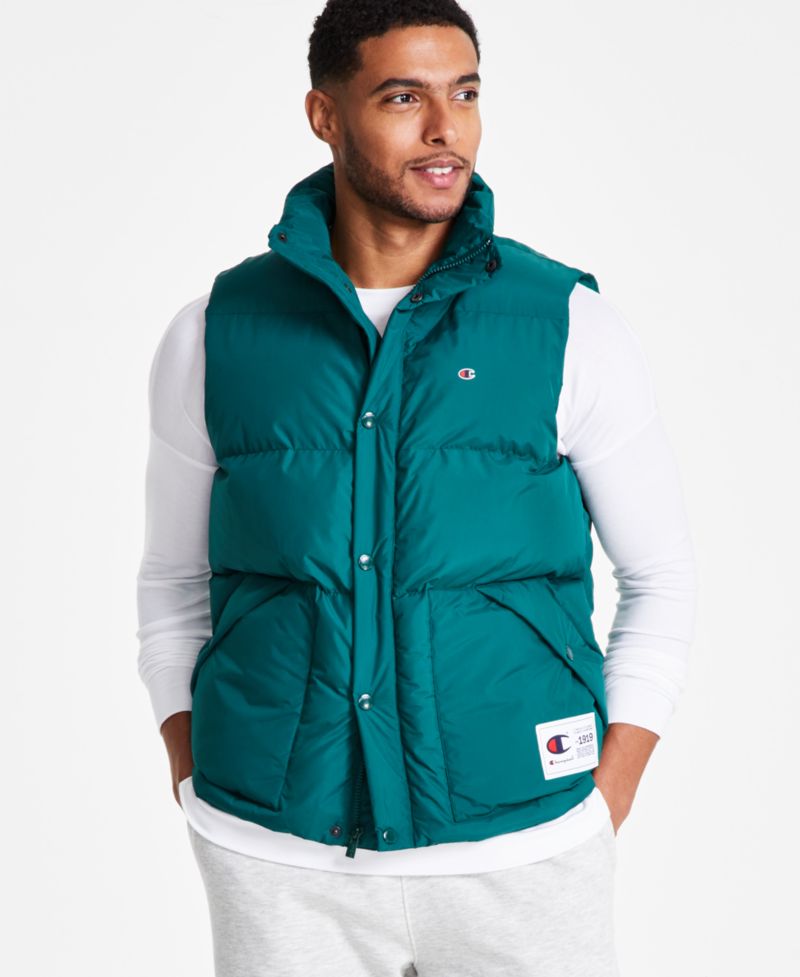 Men's Solid-Color Quilted Puffer Vest