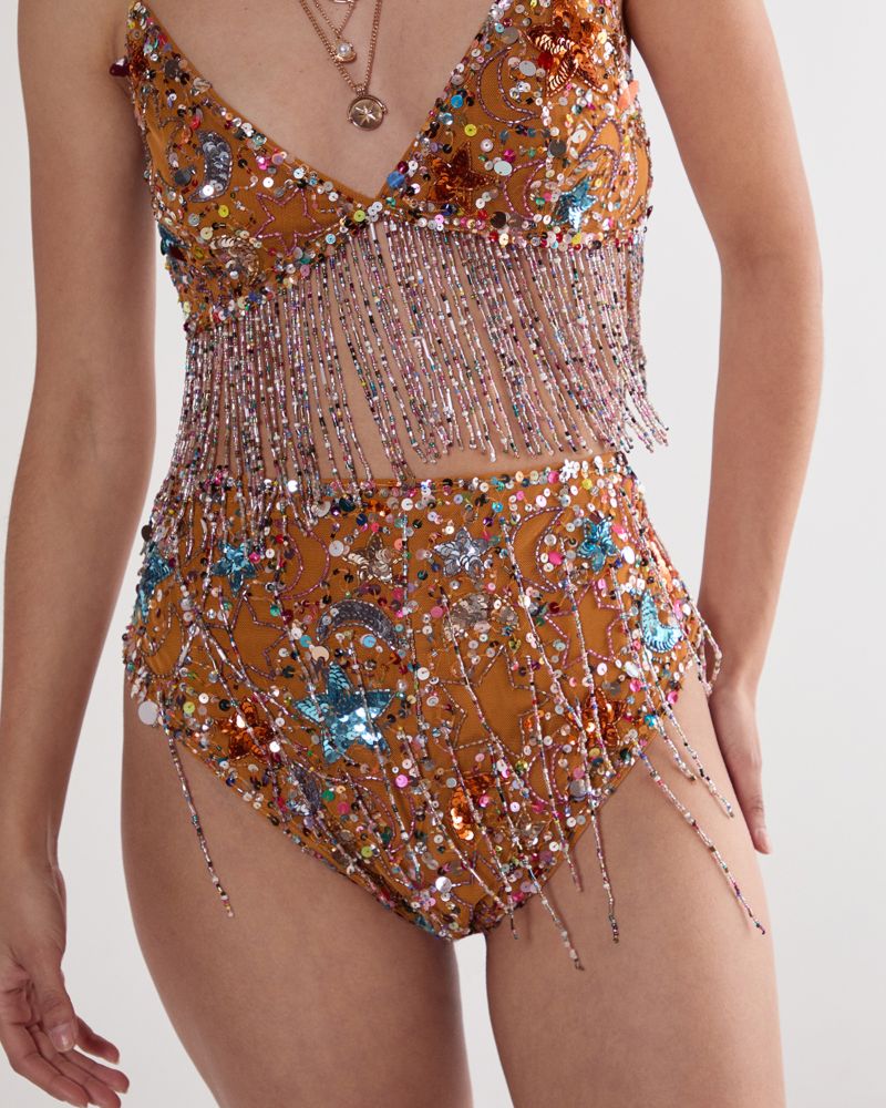 Women's Star Embellished Tassel Booty Shorts