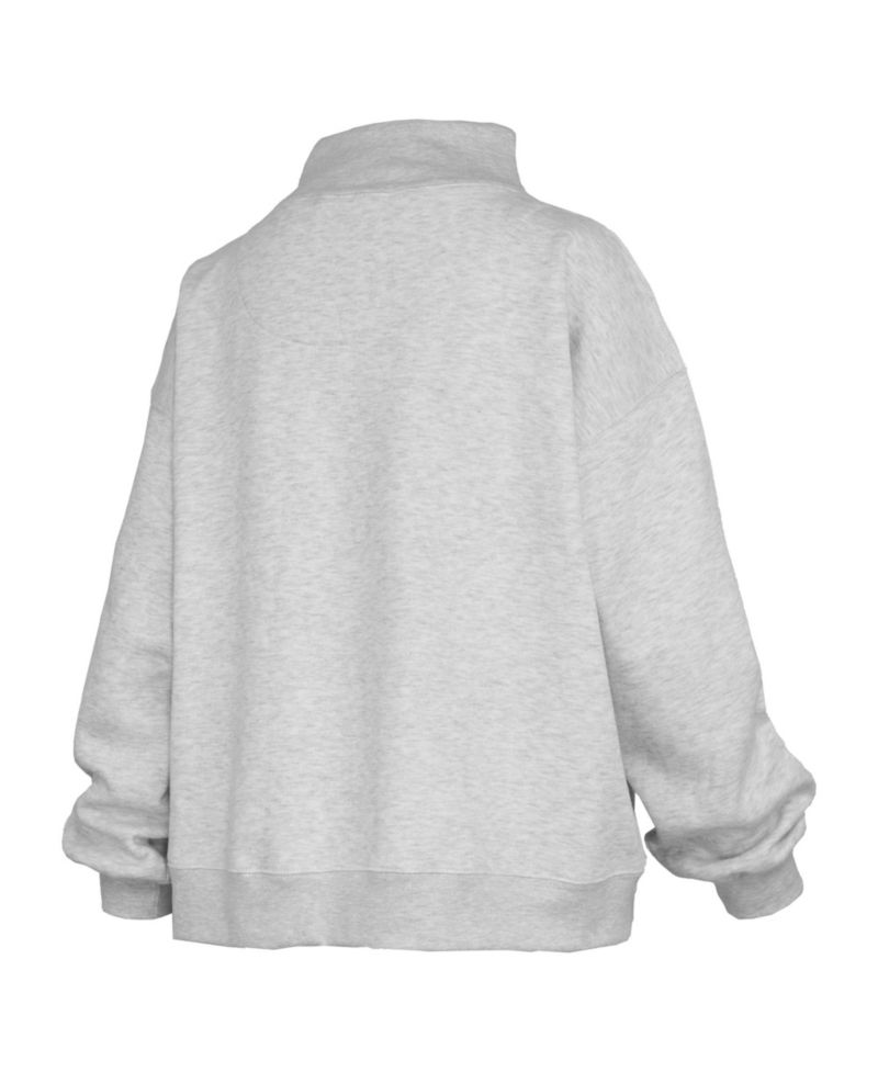 Women's Gray Maryland Terrapins Nelson Texture Lingo Mock Neck Fleece Sweatshirt