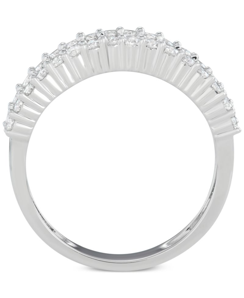 Diamond Baguette Cluster Band (1 ct. t.w.) in 14k White, Yellow or Rose Gold