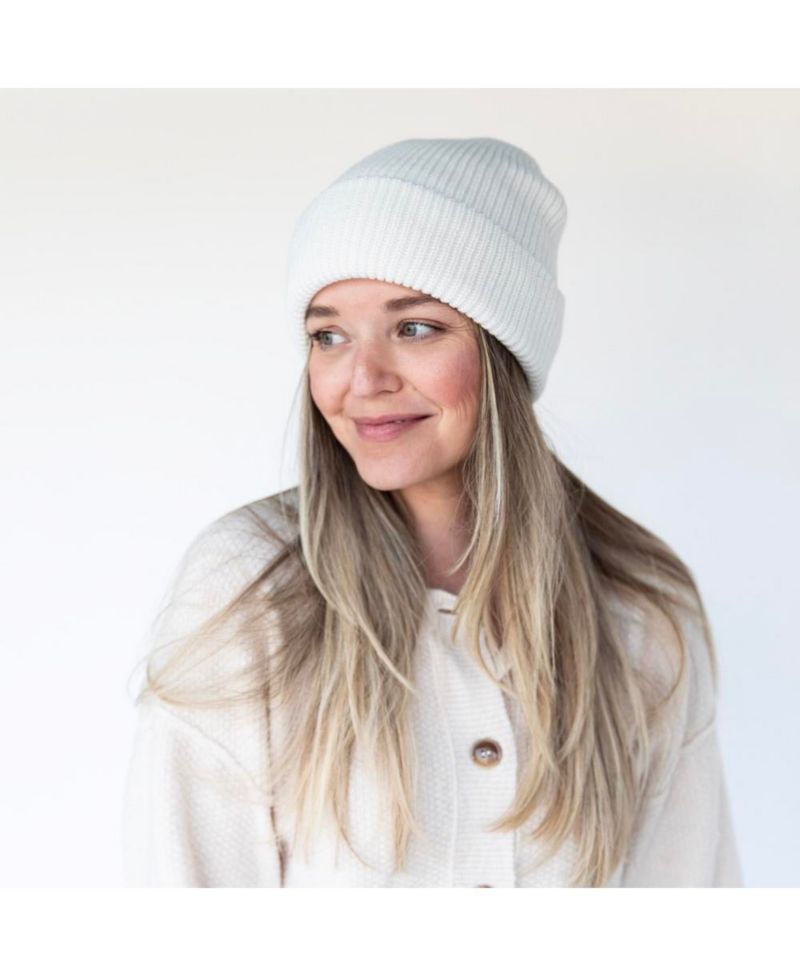 Women's Classic Ribbed Knit Beanie - Ivory