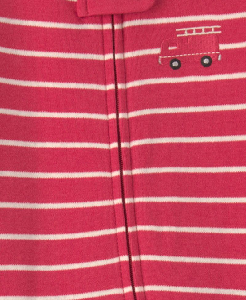 Baby Boy's Firetruck Striped 2-Way Zip Sleep & Play