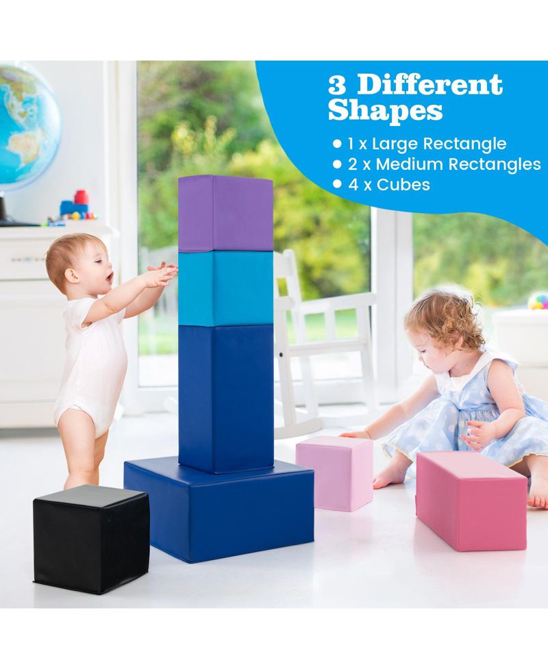 Kids 7-Piece Foam Building Blocks Kids-Colorful