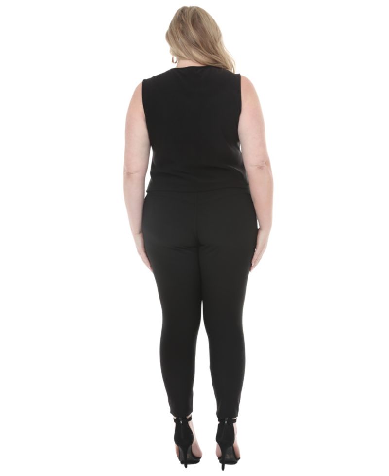 Plus Size Tailored Vest Ankle Pants Matching Set