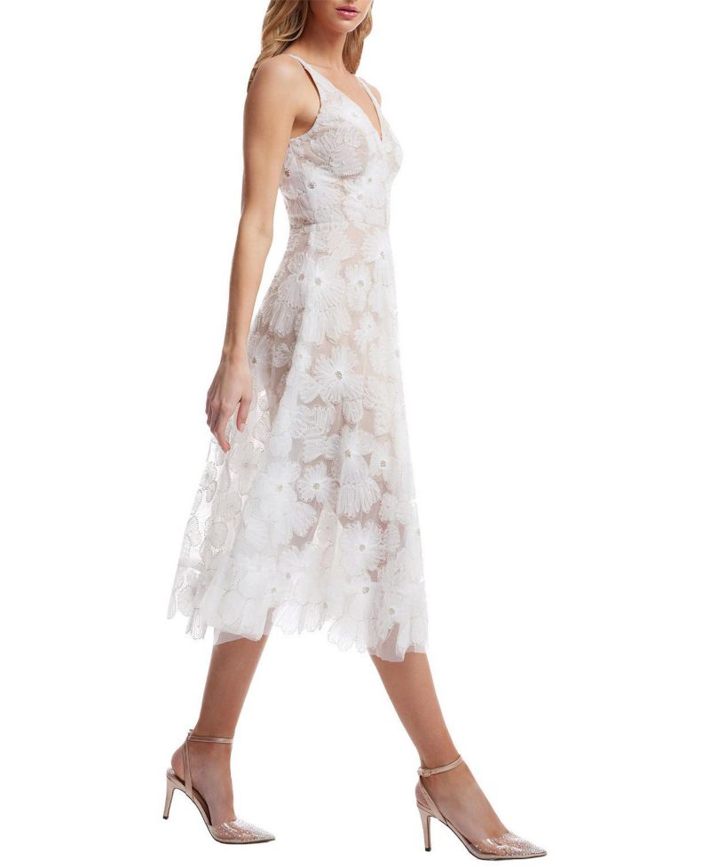 Women's Blair 3D Floral Embroidered Midi Fit and Flare Dress