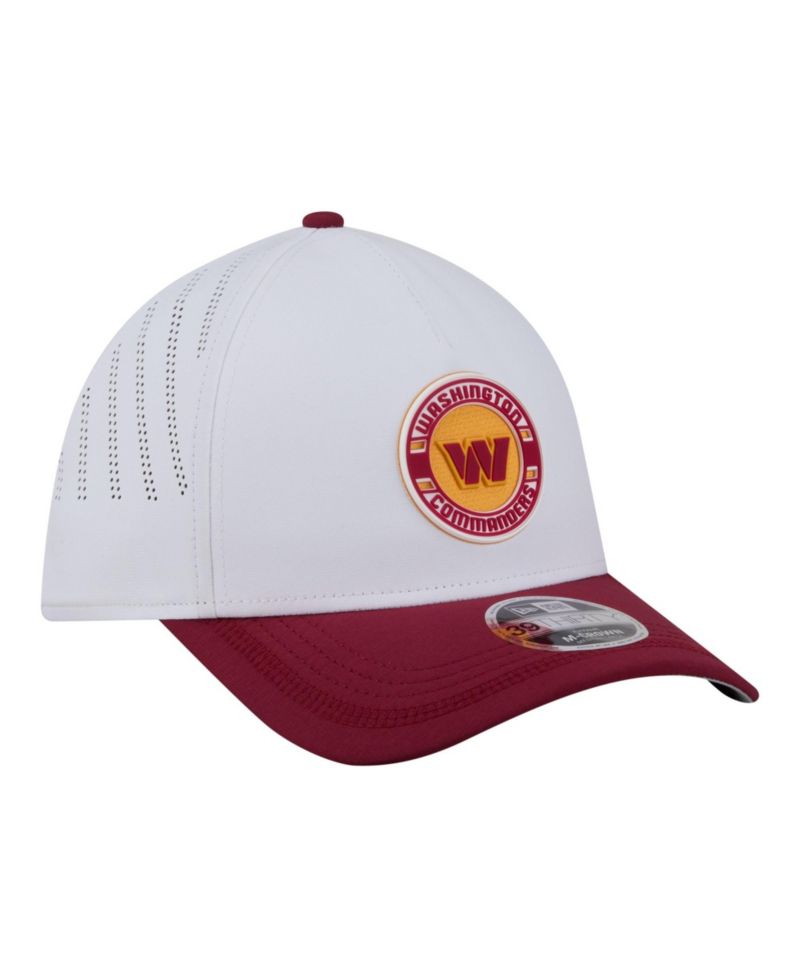 Men's Gray/Burgundy Washington Commanders Patch 39THIRTY A-Frame M-Crown Perforated Flex Hat