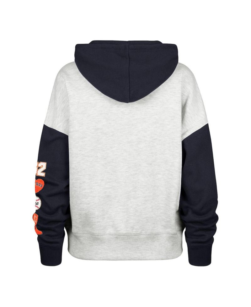 Stoney Clover Lane X '47 Women's Heather Gray/Navy Houston Astros Color Block Full-Zip Hoodie