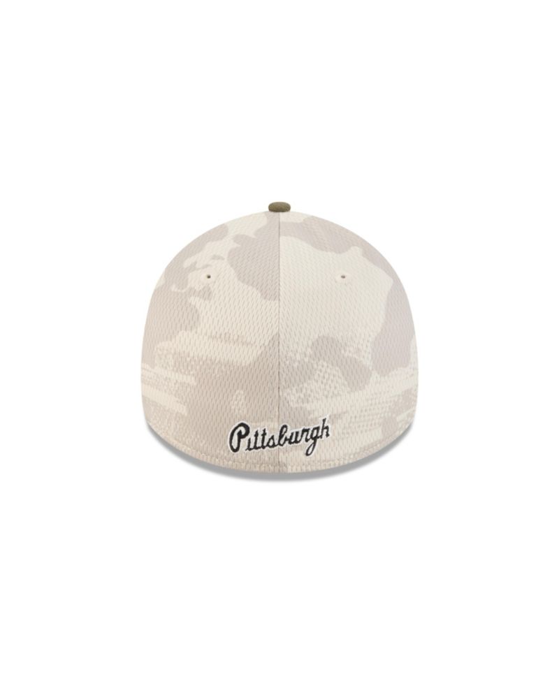 Men's Light Beige/Olive Pittsburgh Pirates 2025 Armed Forces Day 39THIRTY Flex Hat