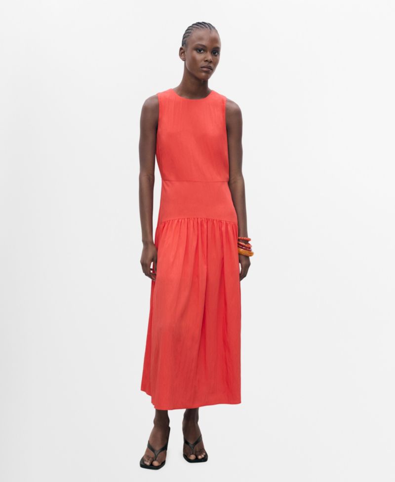 Women's Ruched Hem Long Dress
