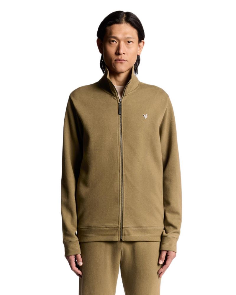 Men's Diagonal Weave Zip Through Sweatshirt
