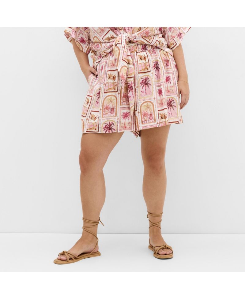 Women's Postcard Soiree Print Short
