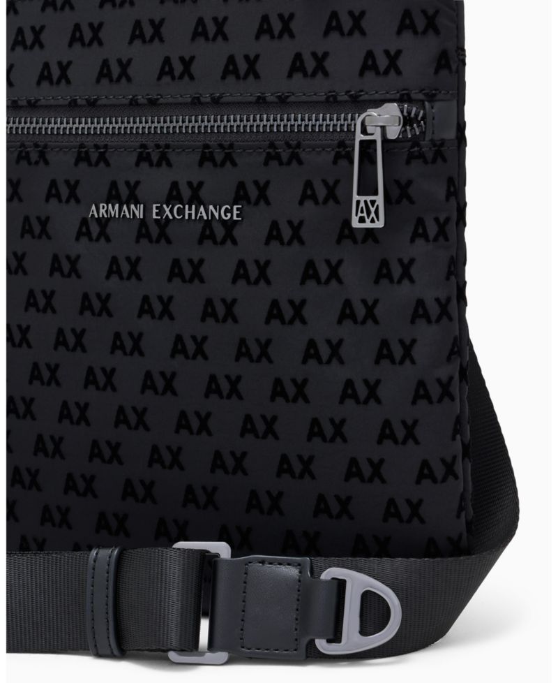 Men's Flocked Flat Crossbody