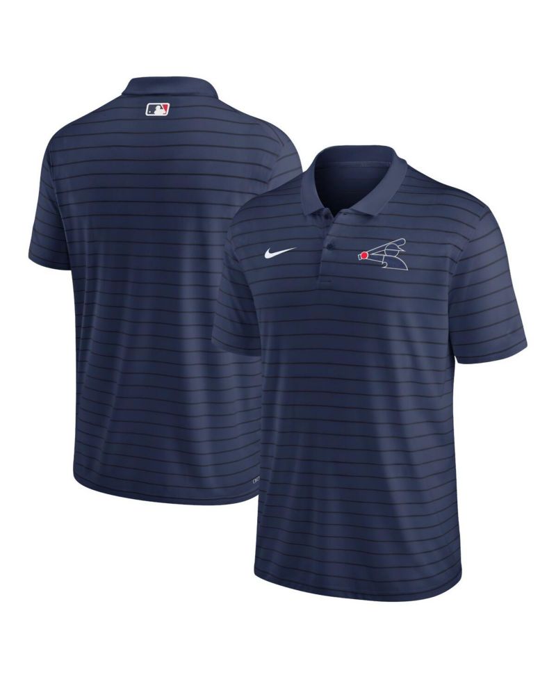Men's Navy Chicago White Sox Authentic Collection Victory Striped Performance Polo Shirt