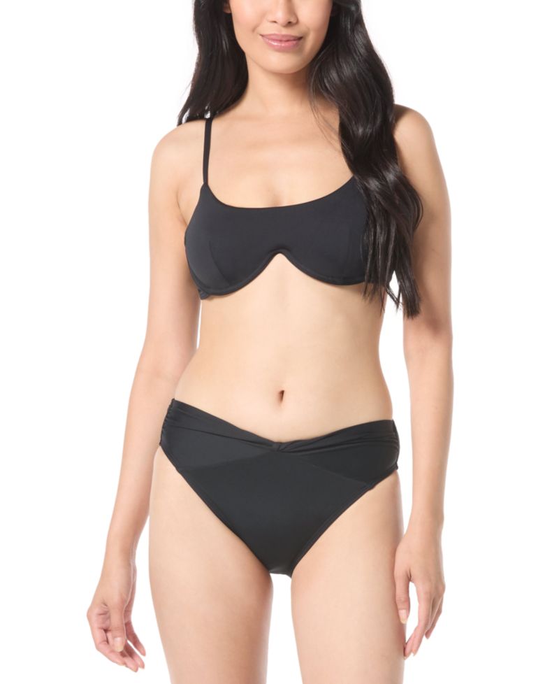 Women's Twist-Waist Mid-Rise Bikini Bottoms