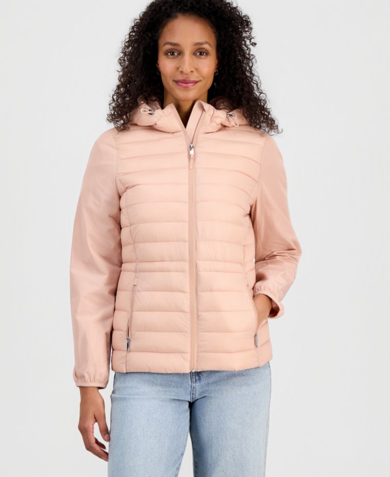Women's Mixed-Media Packable Coat