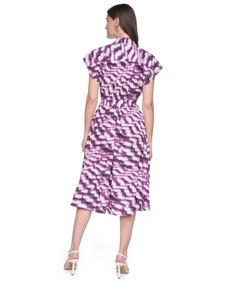 Women's Cap Sleeve Wrap Midi Dress