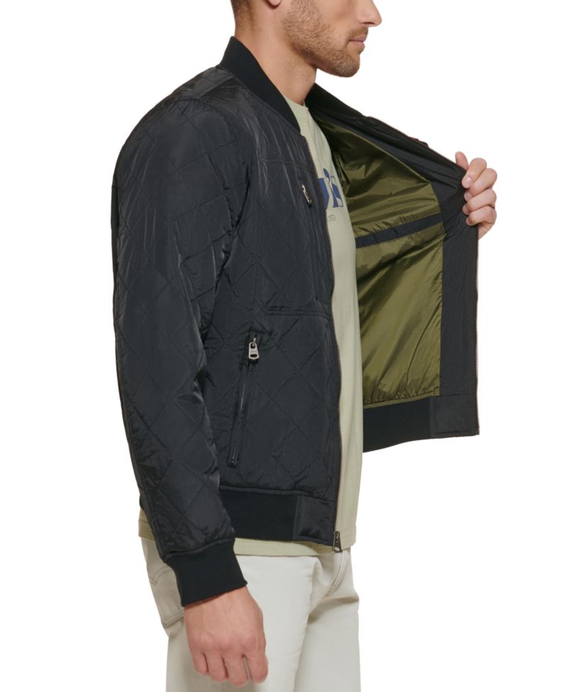 Men's Regular-Fit Diamond-Quilted Bomber Jacket