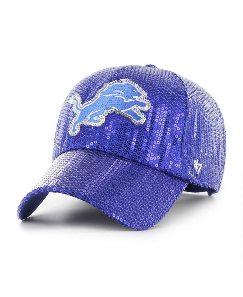 Women's Blue Detroit Lions Dazzle Clean Up Adjustable Hat