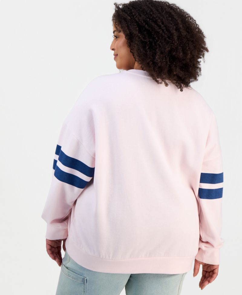 Trendy Plus Size Fleece Crewneck Sweatshirt