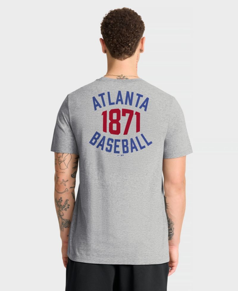 Men's Heather Gray Atlanta Braves Cooperstown 2-Hit T-Shirt