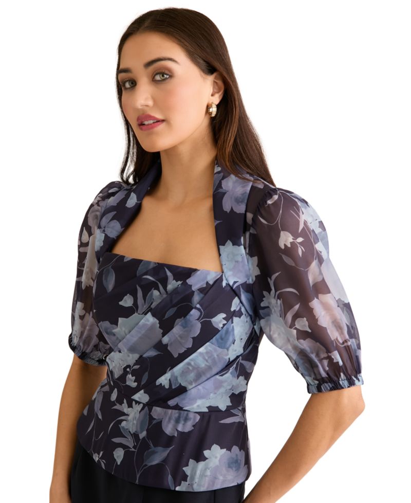 Women's Square Neck Printed Jacket