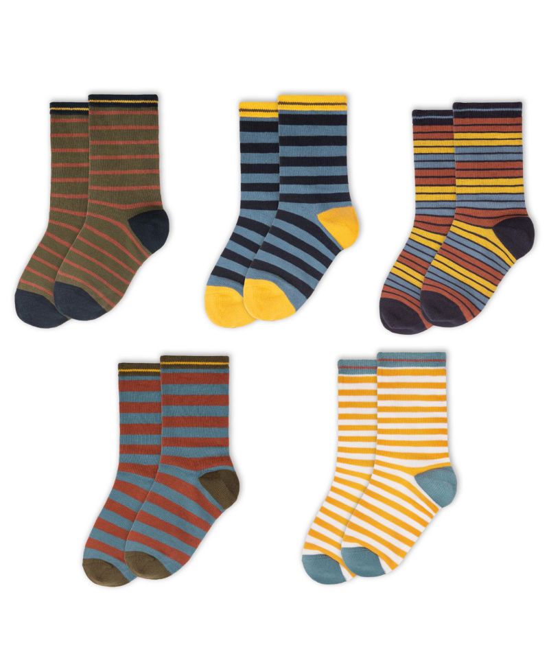 Kids Organic Cotton Crew Socks 5-pack