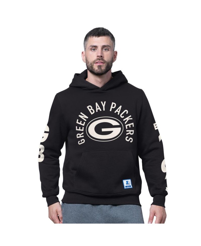 Men's Black Green Bay Packers Handoff Fleece Hoodie Sweatshirt