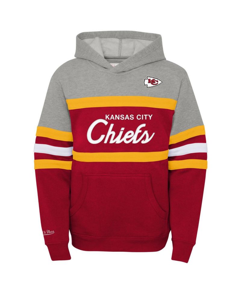 Big Boys and Girls Red Kansas City Chiefs Throwback Head Coach Pullover Hoodie