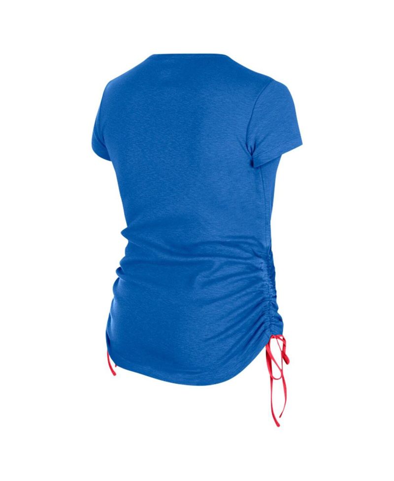 Women's Royal New York Giants Ruched Side T-Shirt
