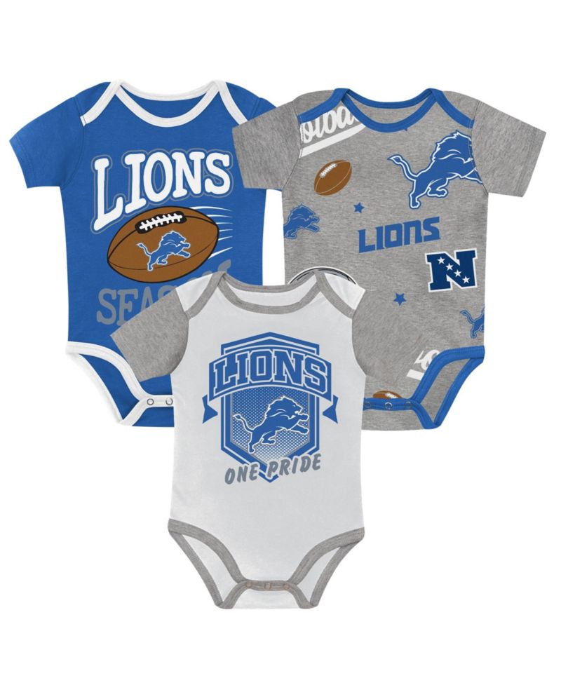Baby Boys and Girls Detroit Lions First Round Pick 3-Piece Bodysuit Set