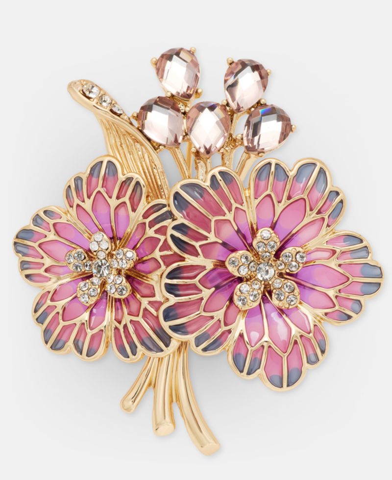 Crystal Flower Bouquet Pin