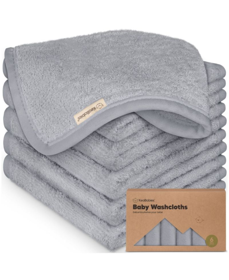 6pk Deluxe Baby Washcloths, Organic and Soft Baby Wash Cloth, Baby Bath Towel, Face Cloths