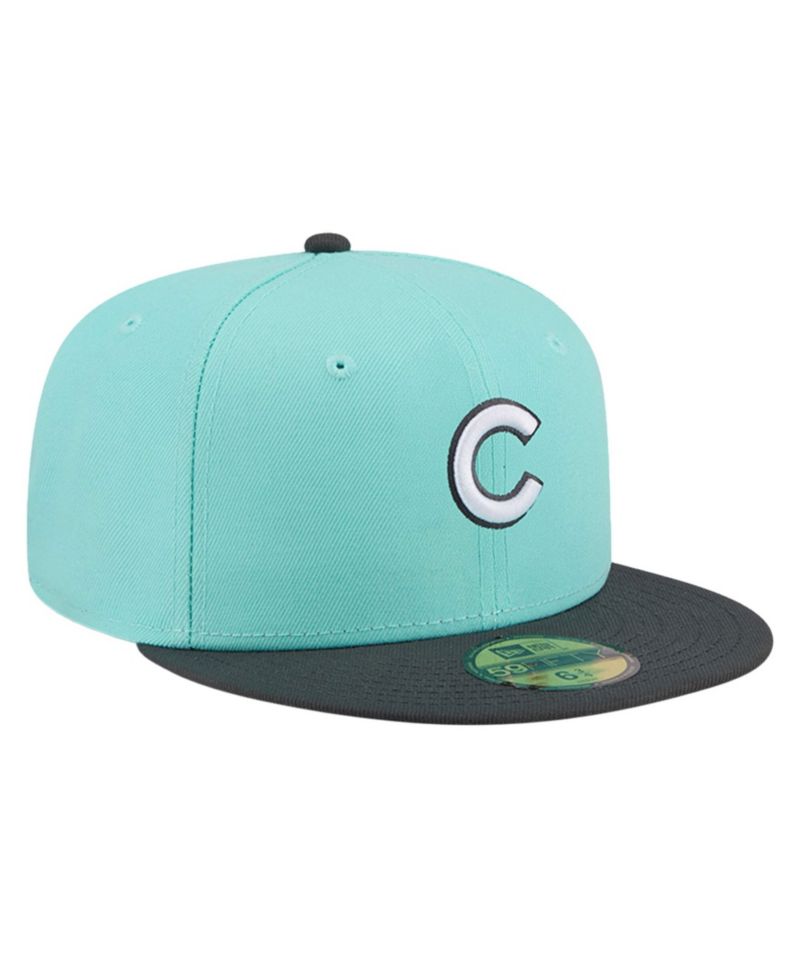 Men's Turquoise/Charcoal Chicago Cubs Two-Tone Color Pack 59FIFTY Fitted Hat