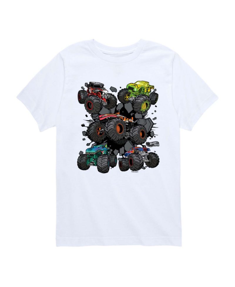 Boys' 8-20 Monster Truck Grids Youth Short-Sleeve Graphic T-Shirt