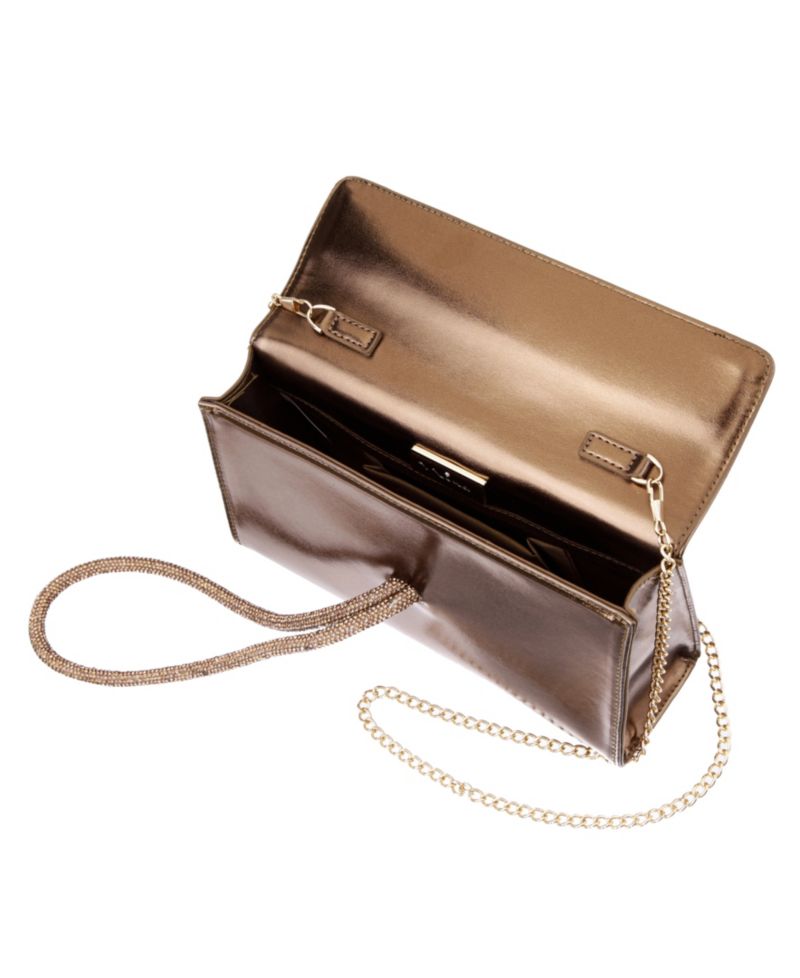 Kaylee Crystal Cord Handle Flap Small Clutch Handbag