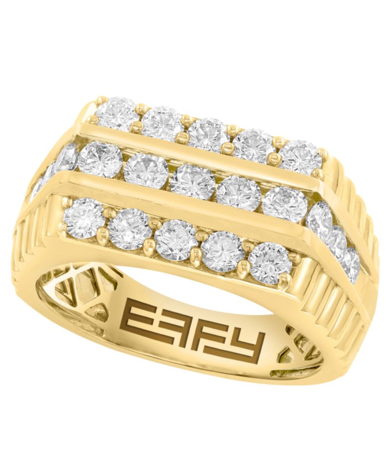 Men's Lab-Grown Diamond (1-7/8 ct. t.w.) Ring in 14k Gold-Plated Sterling Silver